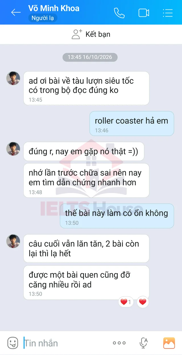 Ảnh feedback 2 trong bộ sưu tập IELTS House