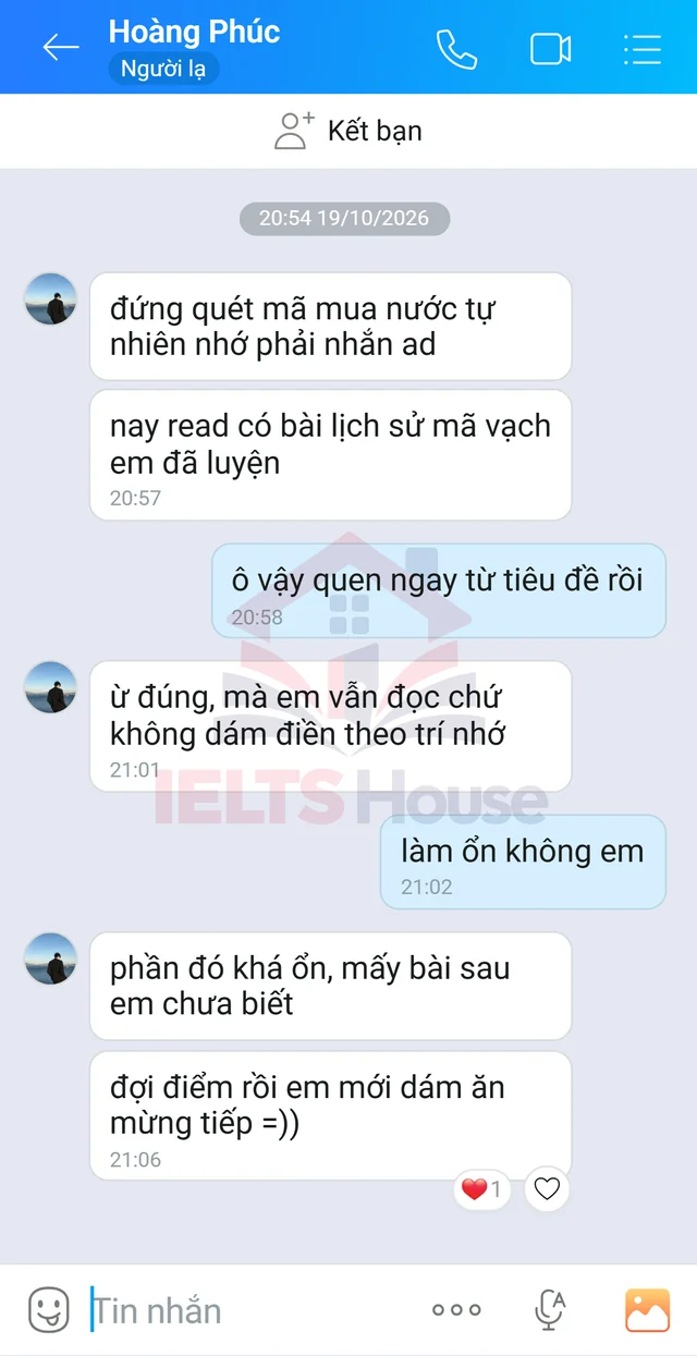 Ảnh feedback 11 trong bộ sưu tập IELTS House