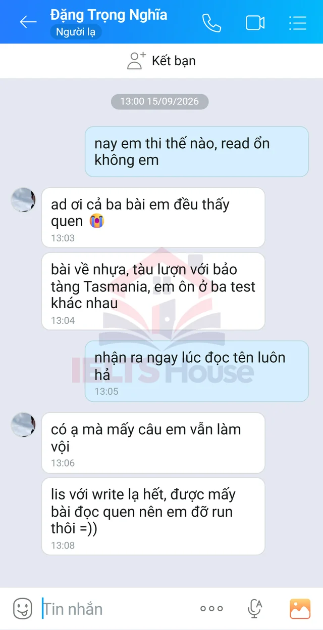 Ảnh feedback 21 trong bộ sưu tập IELTS House
