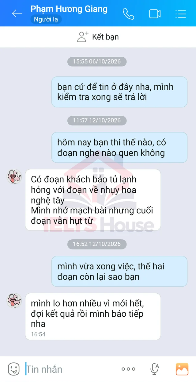 Ảnh feedback 46 trong bộ sưu tập IELTS House