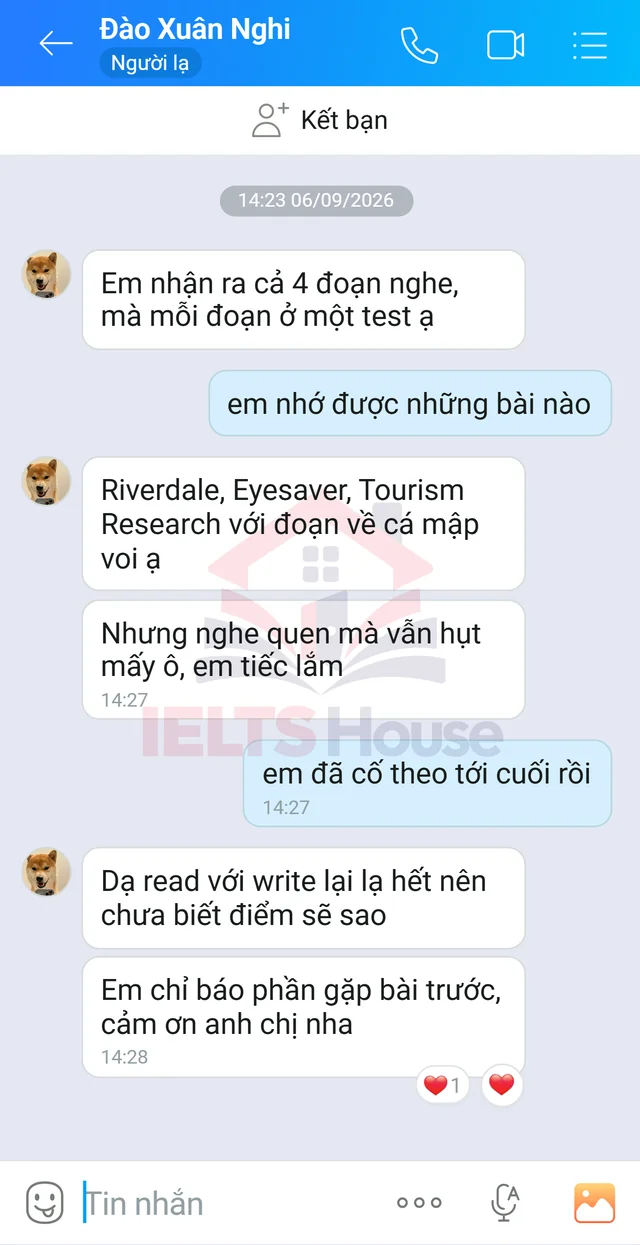 Ảnh feedback 50 trong bộ sưu tập IELTS House