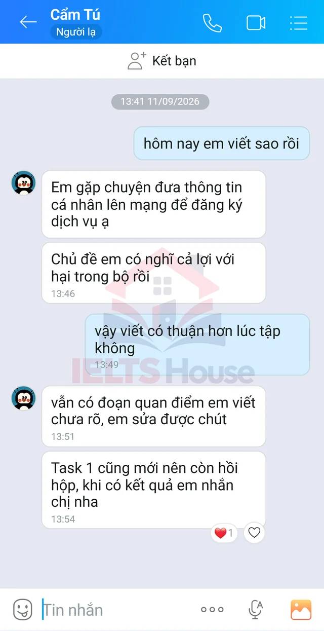 Ảnh feedback 65 trong bộ sưu tập IELTS House