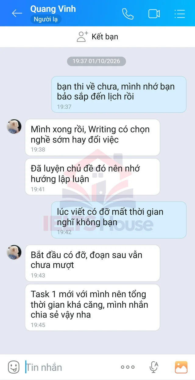 Ảnh feedback 69 trong bộ sưu tập IELTS House