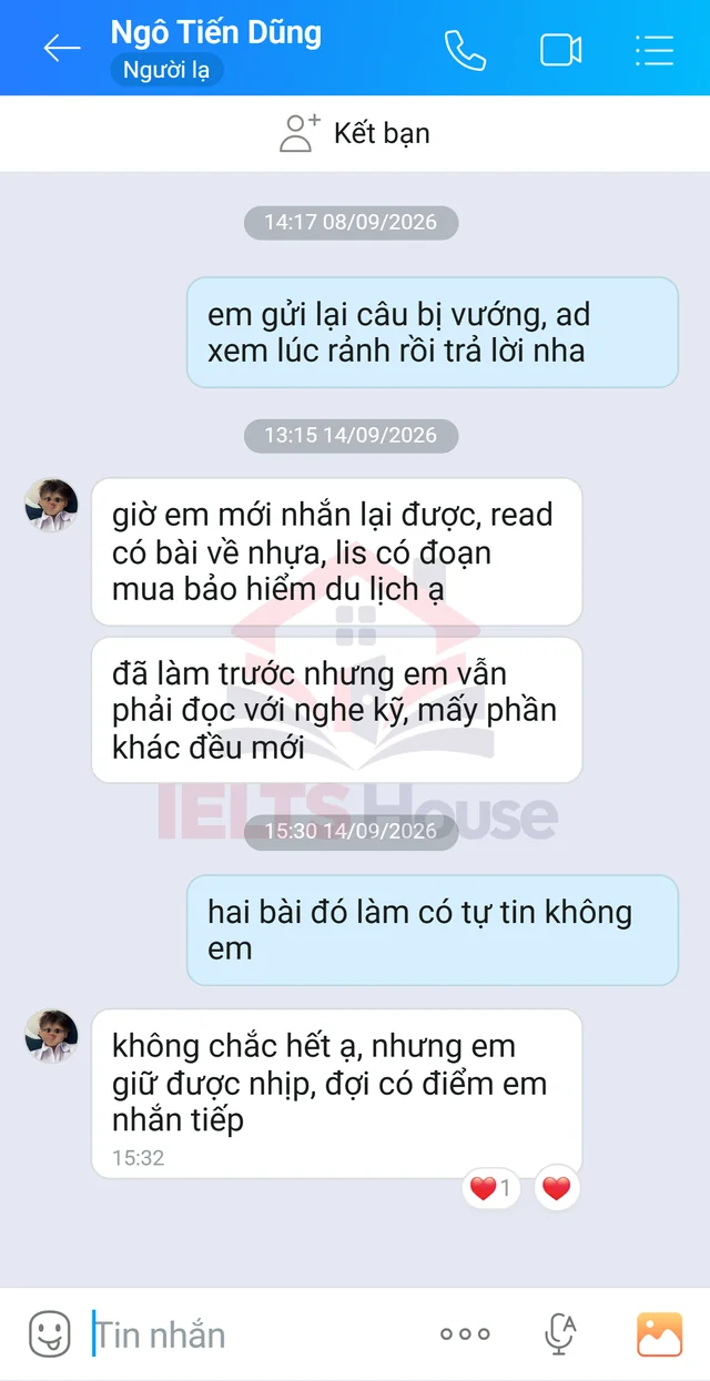 Ảnh feedback 74 trong bộ sưu tập IELTS House