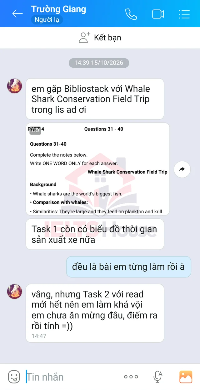 Ảnh feedback 111 trong bộ sưu tập IELTS House