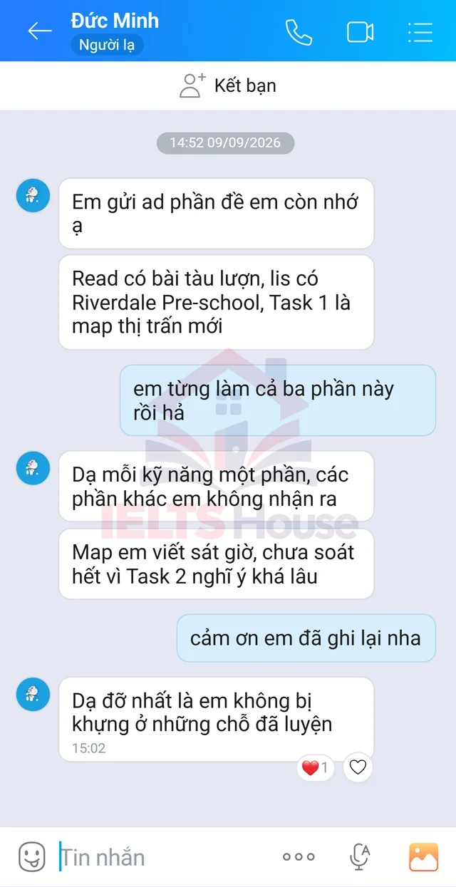 Ảnh feedback 115 trong bộ sưu tập IELTS House