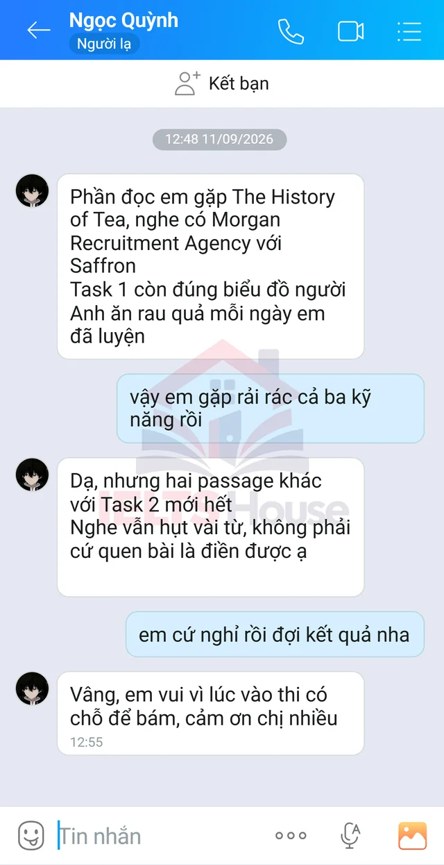 Ảnh feedback 121 trong bộ sưu tập IELTS House